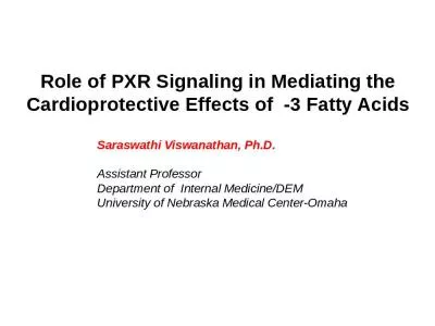 Role of PXR Signaling in Mediating the