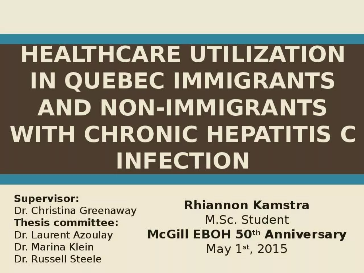 PPT-Healthcare utilization in Quebec immigrants and non-immigrants with chronic hepatitis