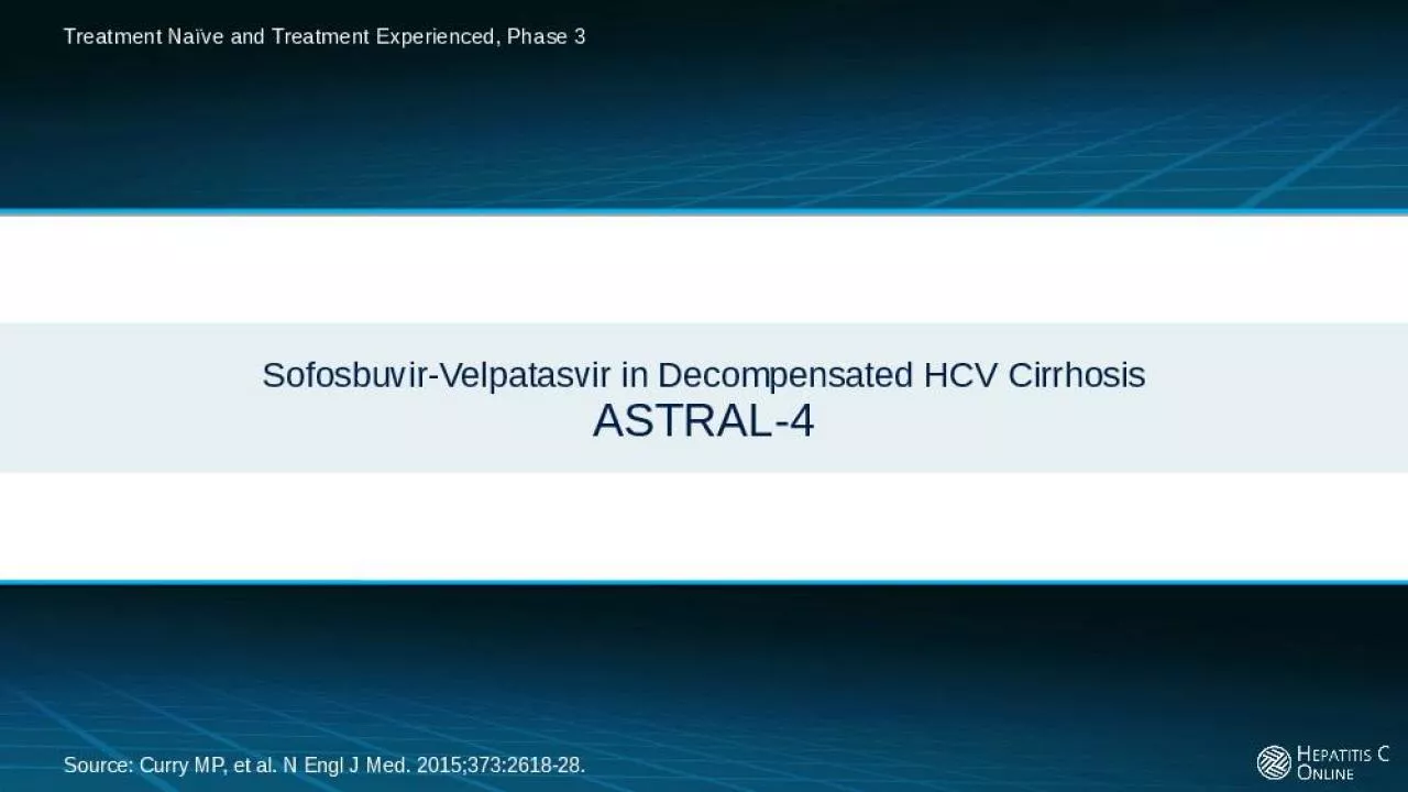 PPT-Sofosbuvir-Velpatasvir in Decompensated HCV Cirrhosis