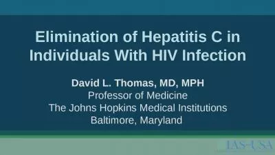 Elimination of Hepatitis C in Individuals With HIV Infection