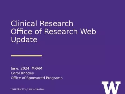 Clinical Research  Office of Research Web Update