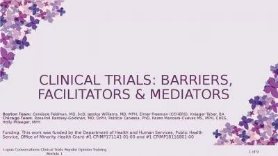 Clinical Trials: Barriers, Facilitators & Mediators