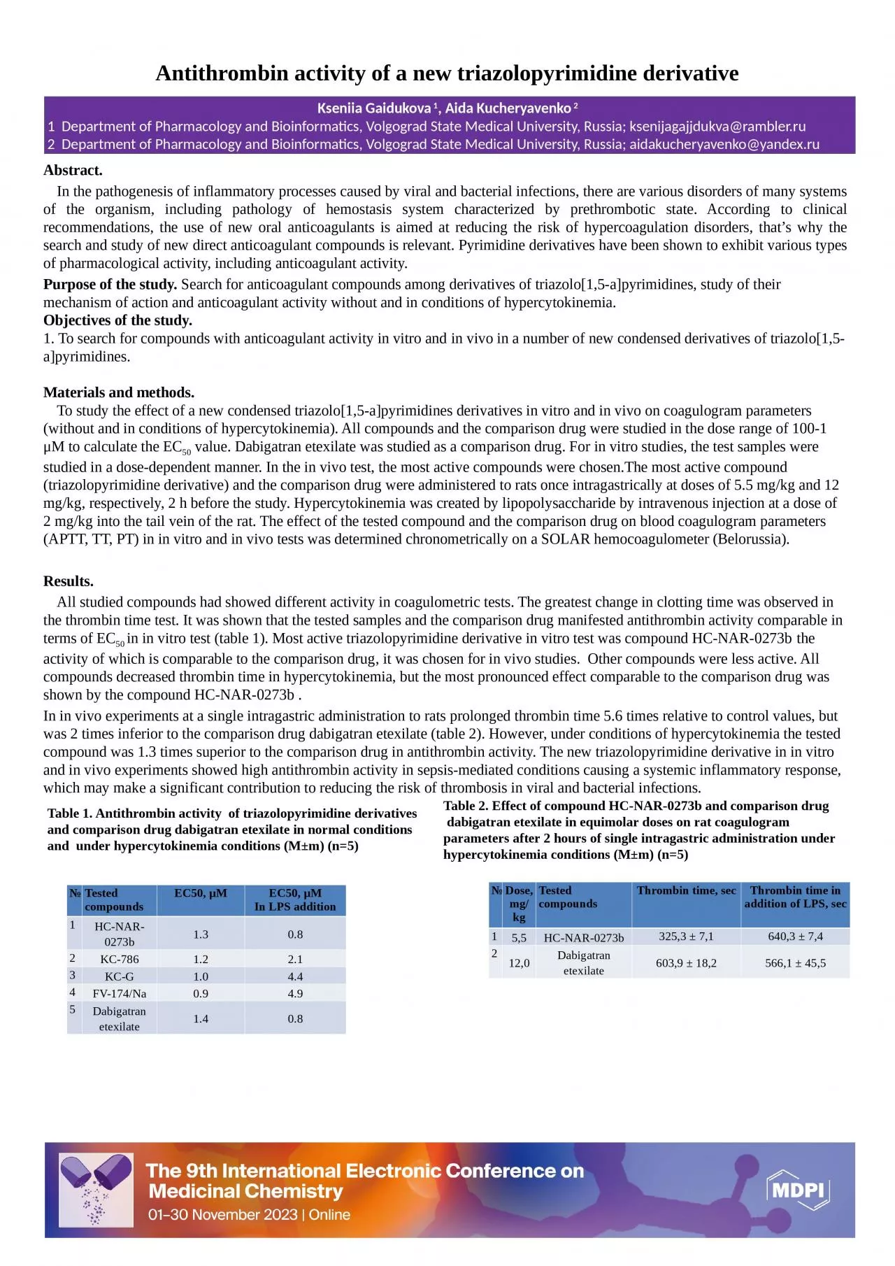 PPT-Antithrombin activity of a new