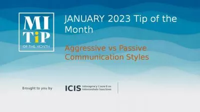 JANUARY 2023 Tip of the Month