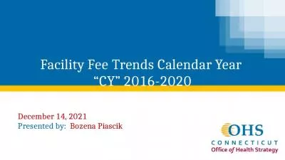 Facility Fee Trends Calendar Year