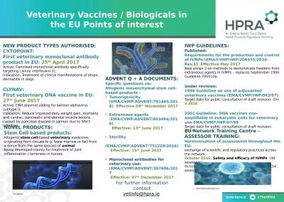 Veterinary Vaccines / Biologicals in the EU