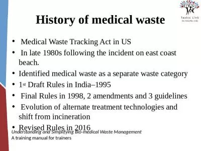 History of medical waste