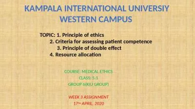 COURSE: MEDICAL ETHICS CLASS: 5.1