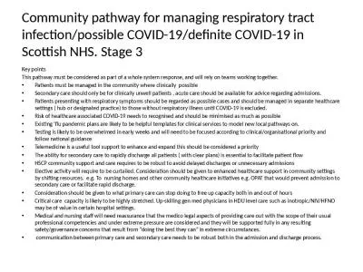 Community pathway for managing respiratory tract infection/possible COVID-19/definite COVID-19 in S