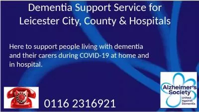 Dementia Support Service for Leicester City, County & Hospitals