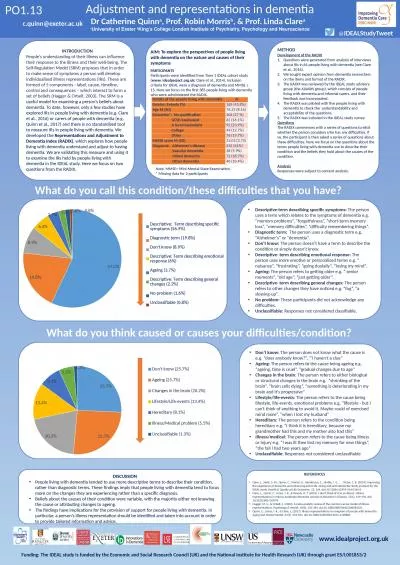 Adjustment and representations in dementia