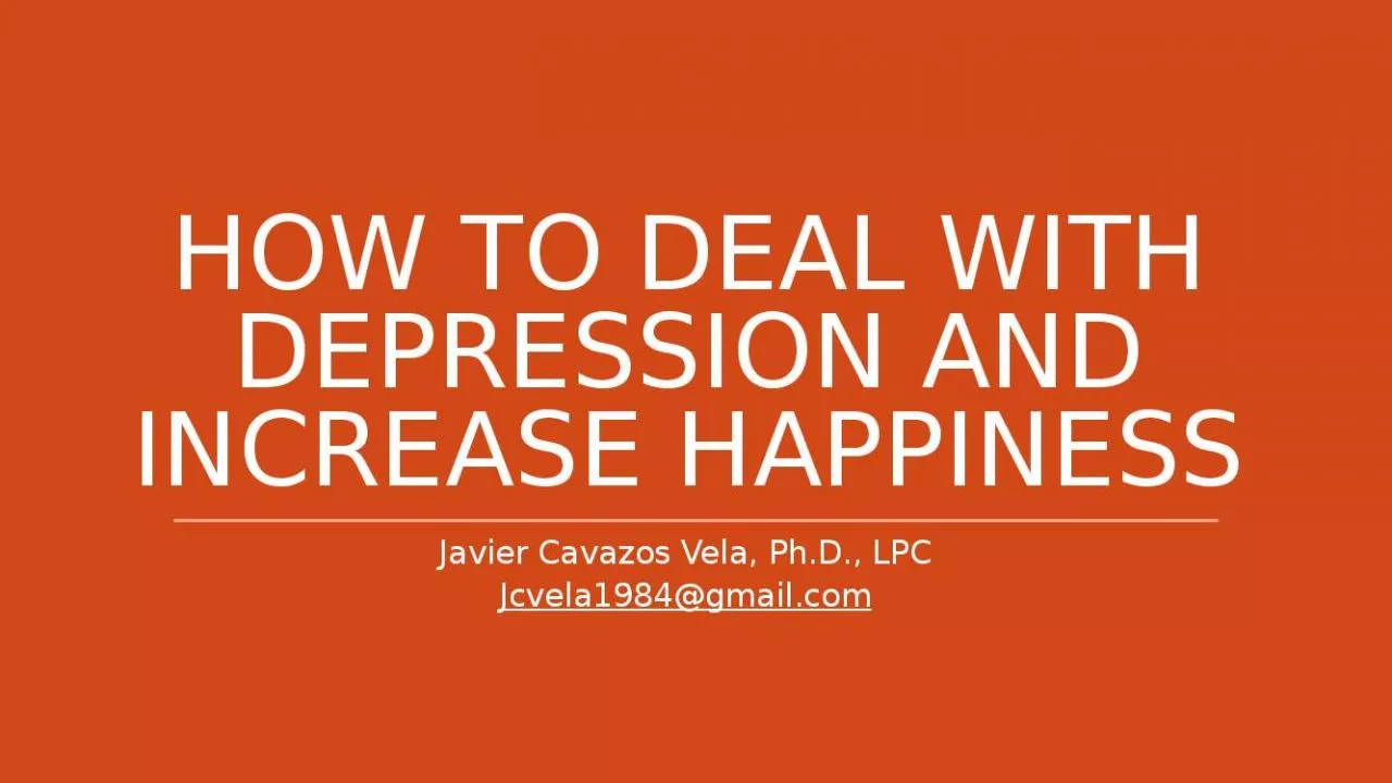 PPT-How to deal with depression and increase happiness