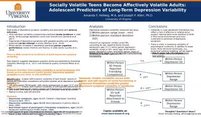 Socially Volatile Teens Become Affectively Volatile Adults: