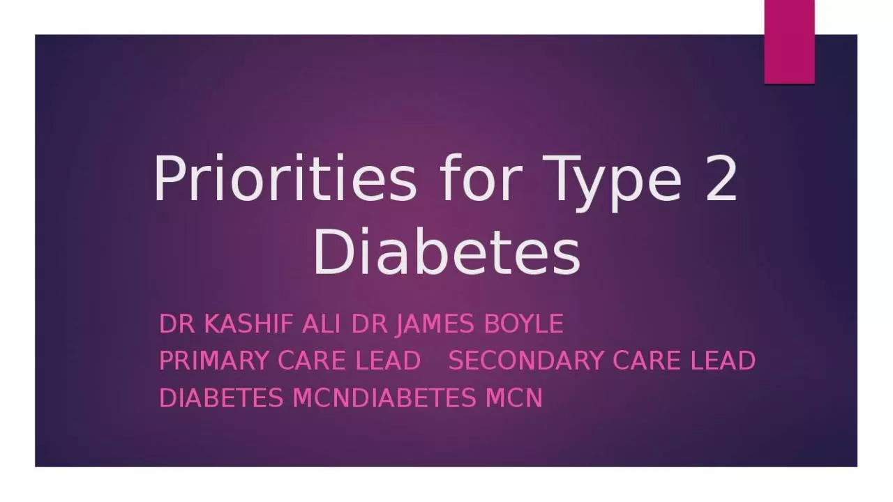 PPT-Priorities for Type 2 Diabetes