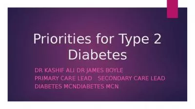 Priorities for Type 2 Diabetes