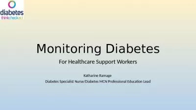 Monitoring Diabetes For Healthcare Support Workers