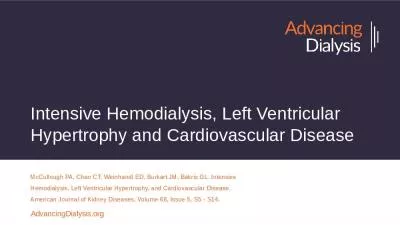 Intensive Hemodialysis, Left Ventricular Hypertrophy and Cardiovascular Disease