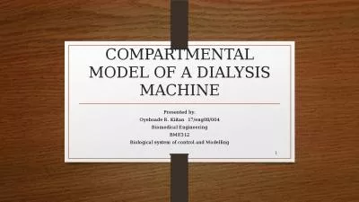 COMPARTMENTAL MODEL OF A DIALYSIS MACHINE