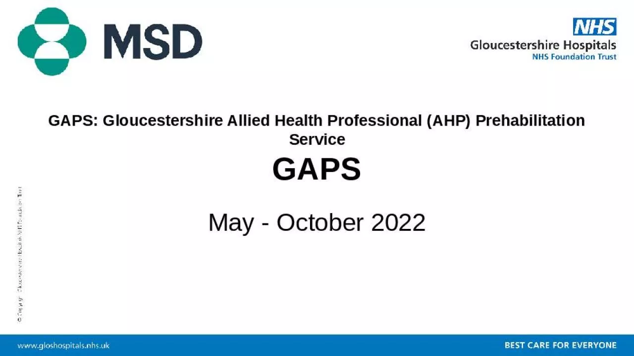 PPT-GAPS: Gloucestershire Allied Health Professional (AHP)