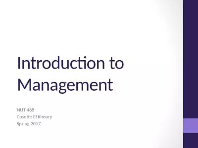 Introduction to Management