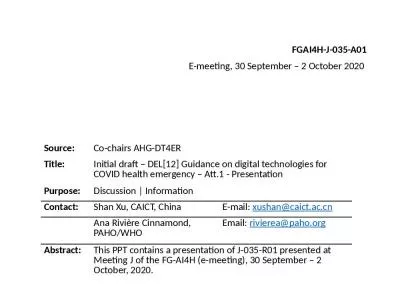 FGAI4H-J-035-A01 E-meeting, 30 September – 2 October 2020