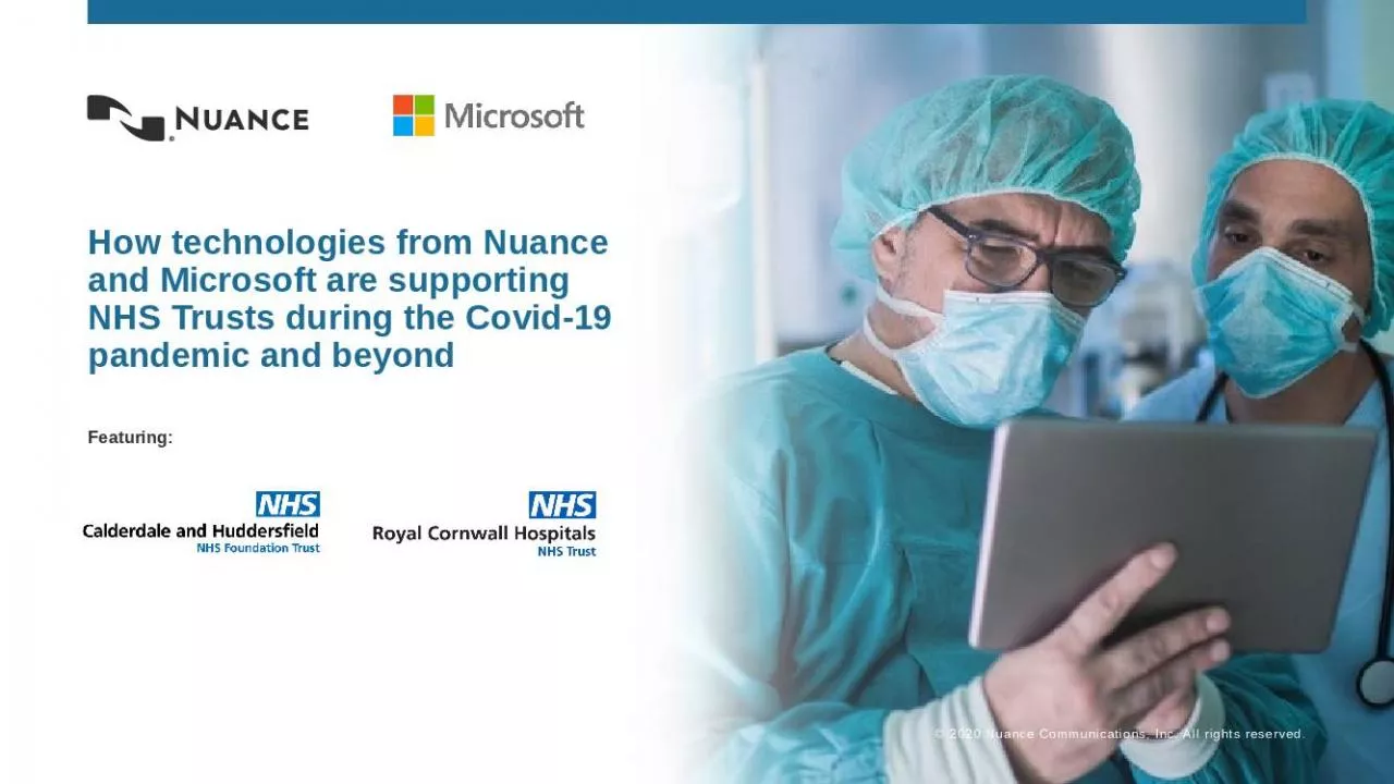 PPT-How technologies from Nuance and Microsoft are supporting NHS Trusts during the Covid-19