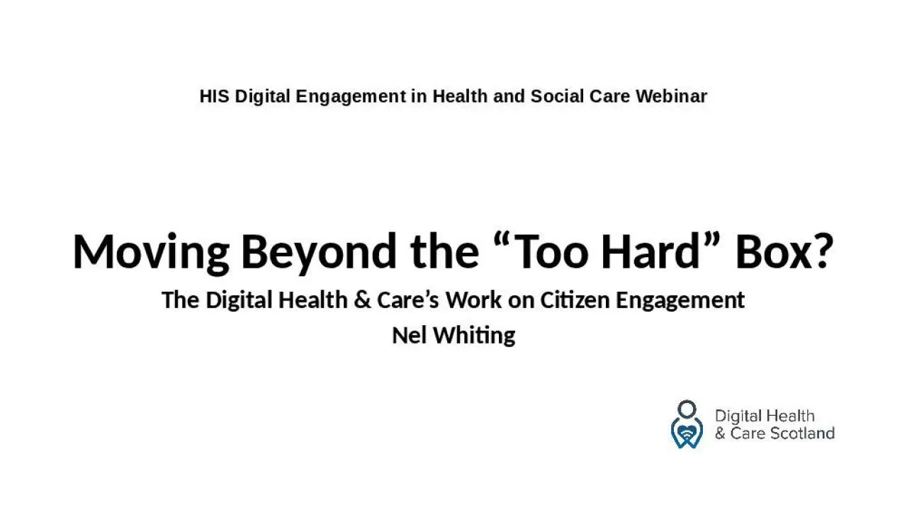 PPT-HIS Digital Engagement in Health and Social Care Webinar