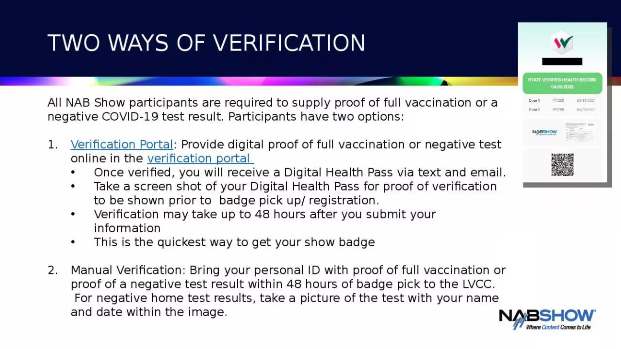 PPT-TWO WAYS OF VERIFICATION