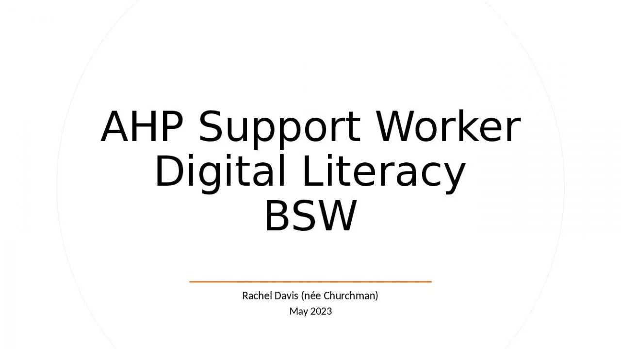 PPT-AHP Support Worker Digital Literacy