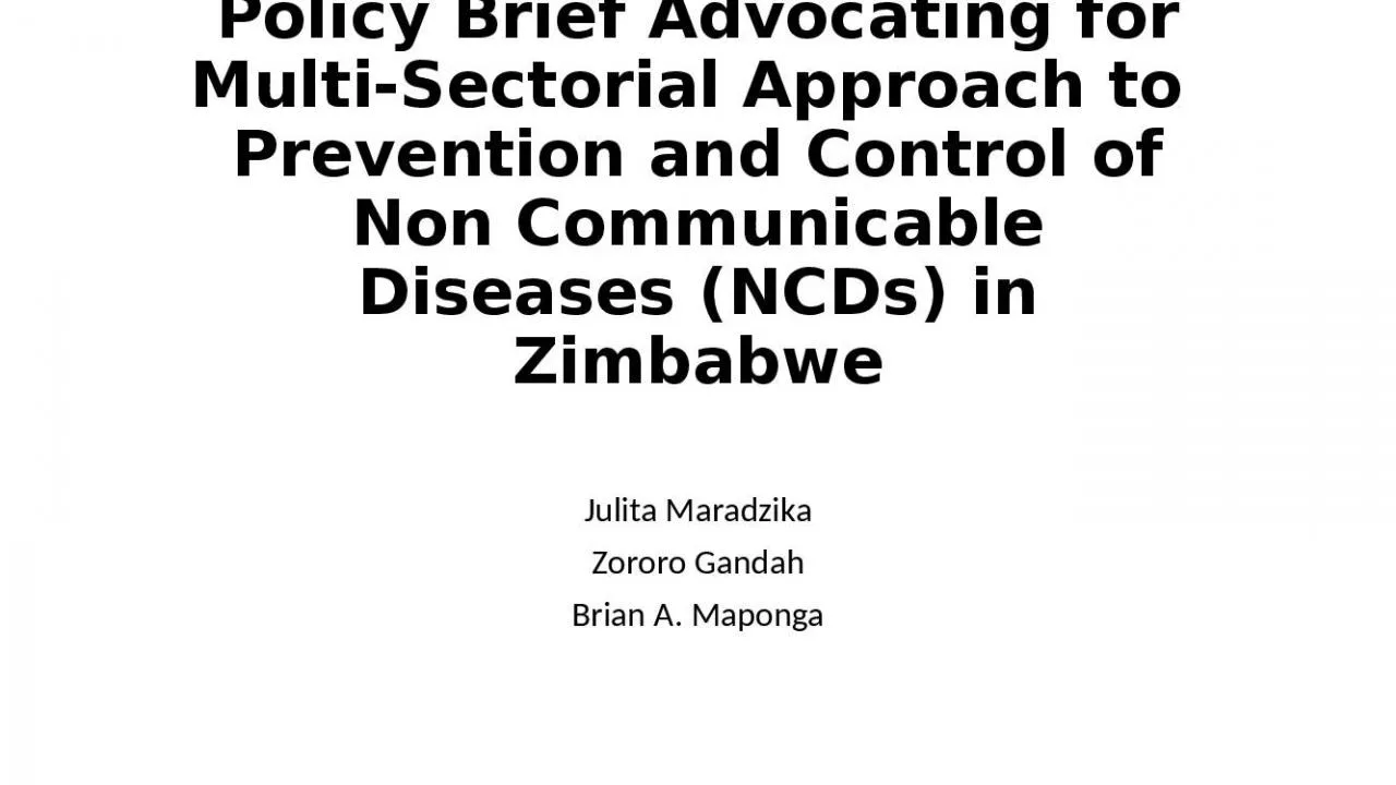 PPT-Policy Brief Advocating for Multi-Sectorial Approach to