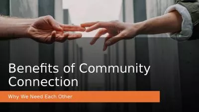 Benefits of Community Connection