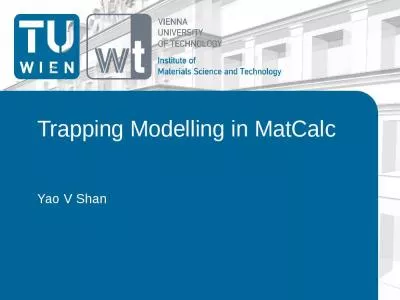 Trapping Modelling in  MatCalc