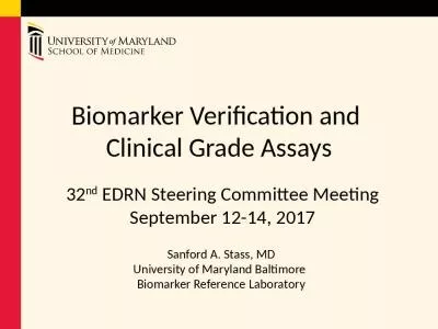 Biomarker Verification and