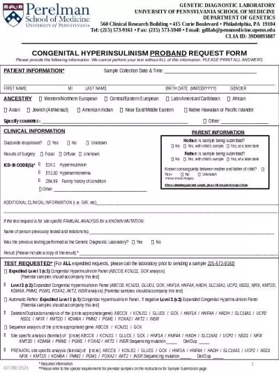 CONGENITAL HYPERINSULINISM