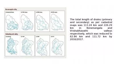 The total length of drains (primary and secondary) as per cadastral maps was 113.24 km