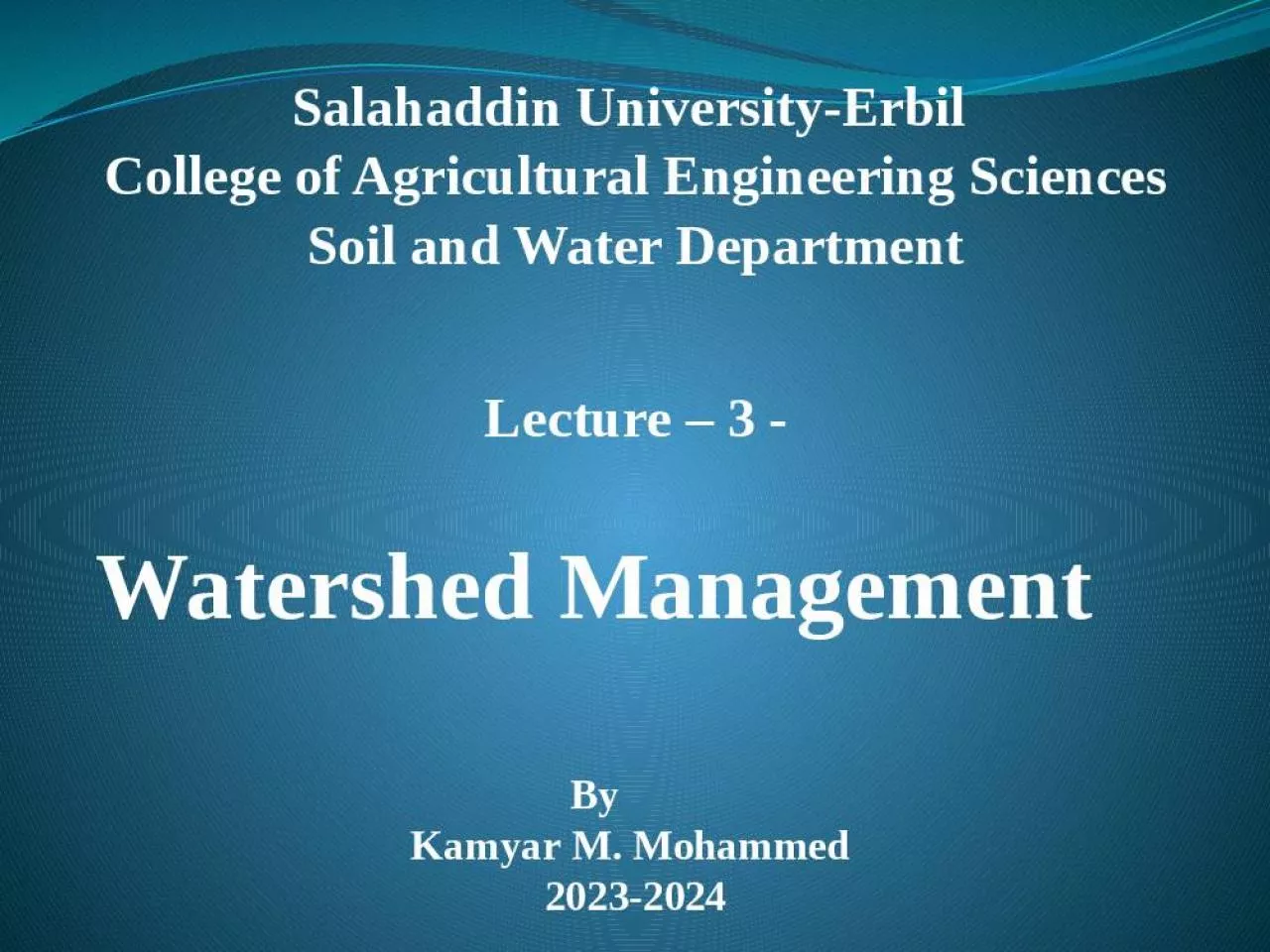 PPT-Salahaddin University-Erbil