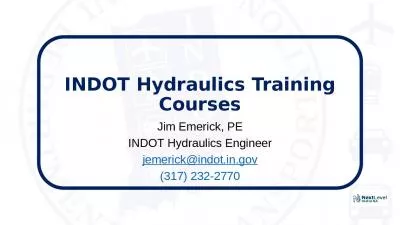 INDOT Hydraulics Training Courses