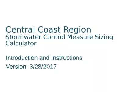 Central Coast Region Stormwater Control Measure Sizing Calculator