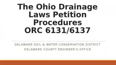 The Ohio Drainage Laws Petition Procedures