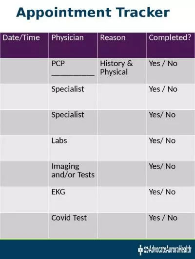 Appointment Tracker Date/Time