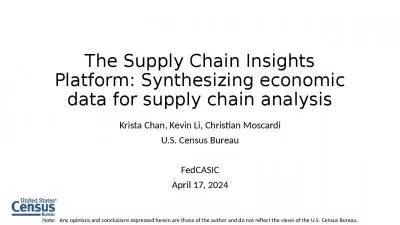 The Supply Chain Insights Platform: Synthesizing economic data for supply chain analysis