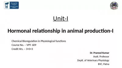 Unit-I Hormonal  relationship in animal