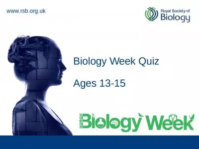 Biology Week Quiz Ages 13-15