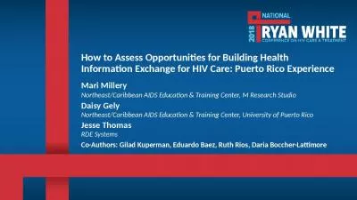 How to Assess Opportunities for Building Health Information Exchange for HIV Care: Puerto