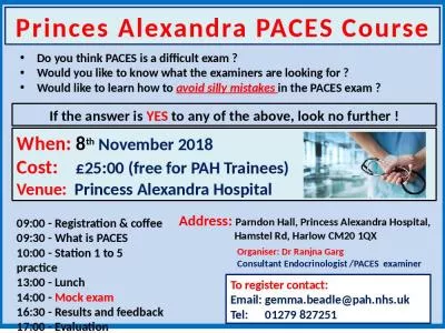 Princes Alexandra PACES Course