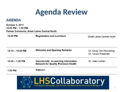 Agenda Review 1 LHS Collaboratory Workgroups