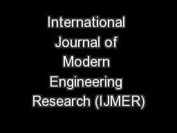 International Journal of Modern Engineering Research (IJMER)