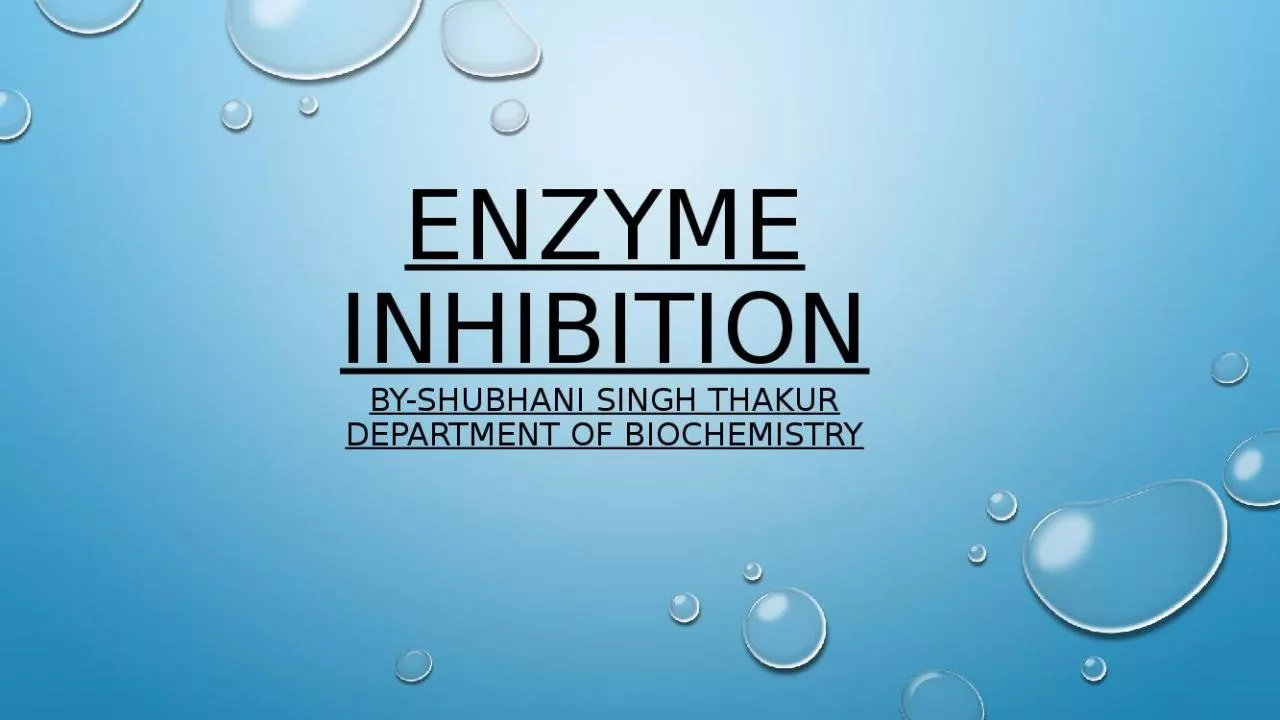 PPT-Enzyme Inhibition By- Shubhani