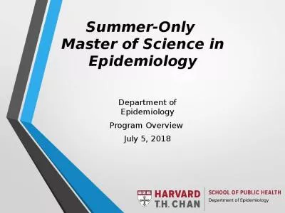 Summer-Only  Master of Science in Epidemiology