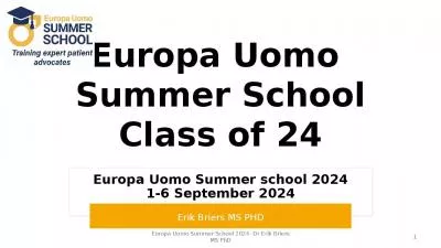 Europa Uomo Summer school 2024